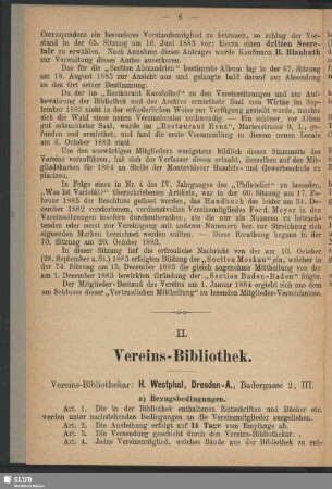 II. Vereins-Bibliothek