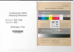 Entnazifizierung Fritz Soehngen , geb. 10.09.1890 (Major)
