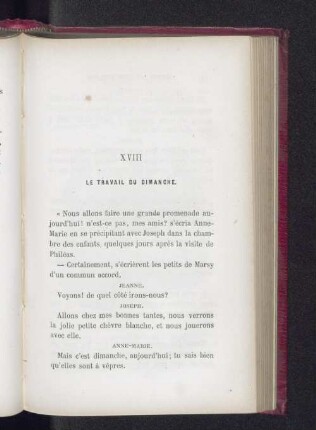 XVIII La travail du dimanche.