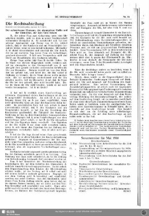 Steuertermine für Mai 1930