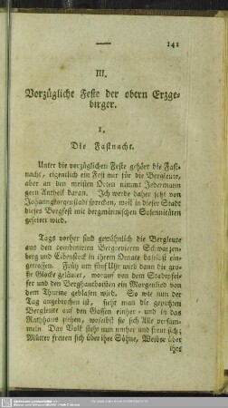 III. Vorzügliche Feste der obern Erzgebirger