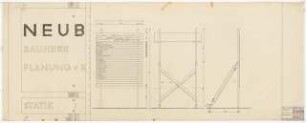 Forschungsinstitut für Holzwerkstoffe, Karlsruhe: Bauschild: Ansichten 1:10, 1:1