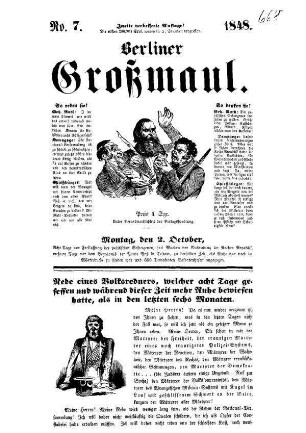 Berliner Grossmaul. N[umer]o 7.