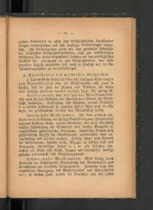 A. Krankheiten des weiblichen Geschlechts.