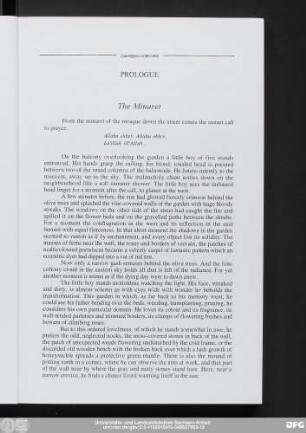 Prologue The Minaret