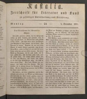 Ausgabe vom 1. December 1831.