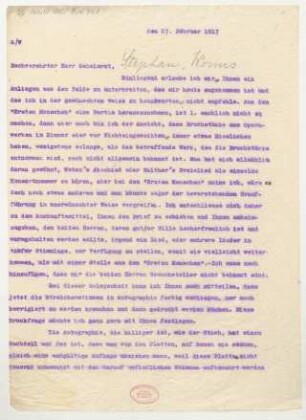 Brief an Karl Stephan : 27.02.1917