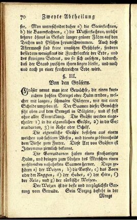 §. III. Von den Gräsern.