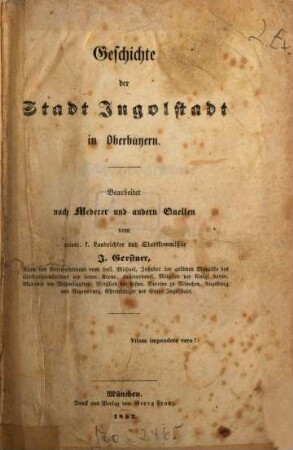 Geschichte der Stadt Ingolstadt in Oberbayern