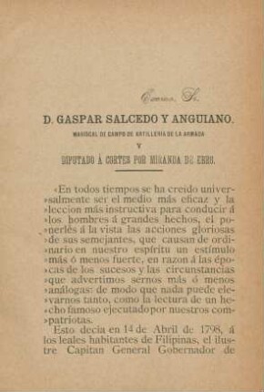 Excmo. Sr. D. Gaspar Salcedo y Anguiano, ...