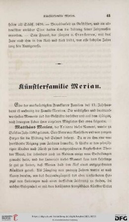 Künstlerfamilie Merian