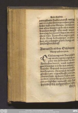 Burretsch odder Ochsenzung Sirop zubereyten.