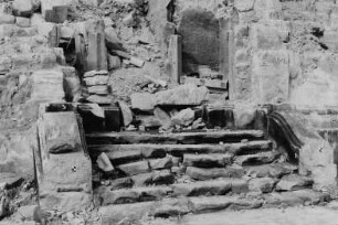 Archäologische Enttrümmerung der Frauenkirche. Treppe zum ehemaligen Aufgang D
