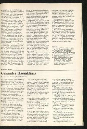 Gesundes Raumklima