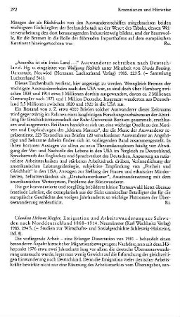 Riegler, Claudius Helmut :: Emigration und Arbeitswanderung aus Schweden nach Norddeutschland 1868 - 1914, (Studien zur Wirtschafts- und Sozialgeschichte Schleswig-Holsteins, 8) : Neumünster, Wachholtz, 1985