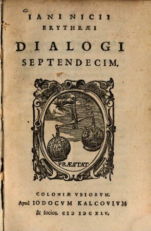 Iani Nicii Erythraei Dialogi Septendecim