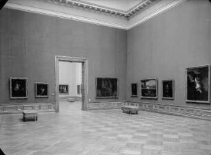 Gemäldegalerie, Rembrandtsaal : Gemäldegalerie, Rembrandtsaal. Neuhängung anläßlich der Gesamtinstandsetzung des Semperbaus und der 400-Jahr-Feier