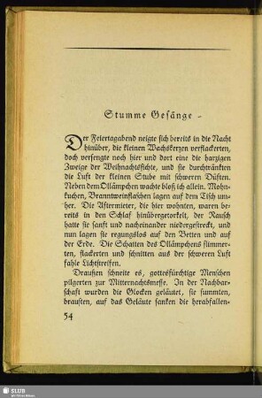 Stumme Gesänge