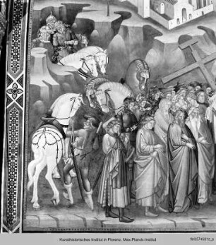Ausmalung der Cappella della Croce : Kreuzlegende : Anbetung des Kreuzes