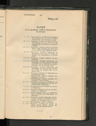 Verzeichniß der im Berichtsjahr erlassenen Gouvernements-Verordnungen.