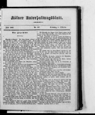 Kölner Unterhaltungsblatt. 1859-1863