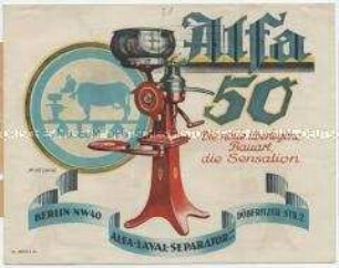 Alfa 50. Die neue überlegene Bauart, die Sensation