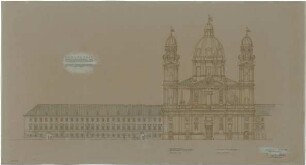 Gsaenger, Gustav; München, Theatinerstr.; Bayerisches Kultusministerium, Erweiterung - Erweiterungsbau, Endgültiges Vorprojekt, Theatinerstr. (Ansicht)