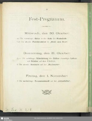 Fest-Programm