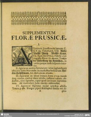 Supplementum Florae Prussicae