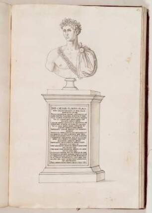 Bildnisbüste des römischen Kaisers Valentinian III., in: Series continuata omnium Imperatorum [...], Bd. 2, Bl. 67