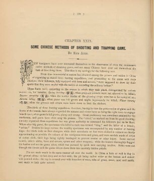 Chapter XXIX. Some Chinese methods of shooting and trapping game.