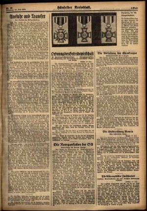 Zweite Ausgabe vom Mittwoch, den 18. Juli 1934.