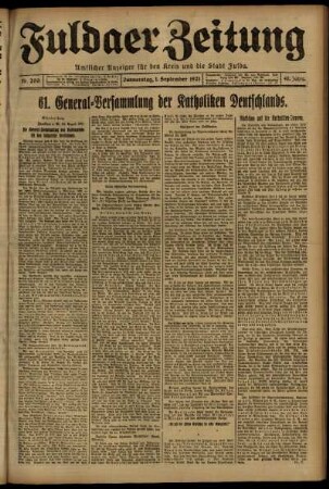 Ausgabe vom Donnerstag, den 01. September 1921.
