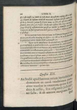 Quaestio XII. An hodie apud Saxones rerum immobilium dominium ex causa venditionis ...