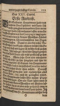 Das XXV. Capitel. Erste Ausreise.
