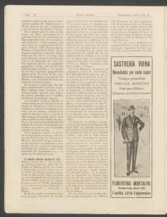 La industria eléctrica nacional en 1922.