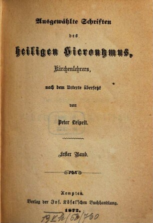 Bibliothek der Kirchenväter : eine Auswahl patristischer Werke in deutscher Übersetzung, 16