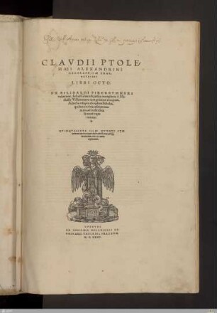 Clavdii Ptolemaei Alexandrini Geographicae Enarationis Libri Octo