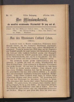 Nr. 10. Oktober 1911
