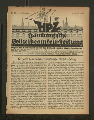 Nr. 15 / 19. Jahrgang 1. August 1929