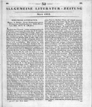 Novum Testamentum Graece. Editio stereotypa. Ex Recensione C. Lachmann. Berlin: Reimer 1831
