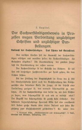 3. Kapitel. Der Sachverständigenbeweis in Prozessen wegen Verbreitung unzüchtiger Schriften und unzüchtiger Darstellungen