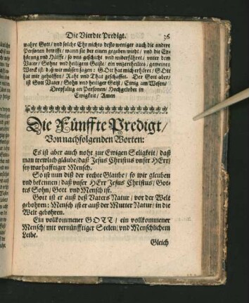 [Die Fünffte Predigt. - Die Sechste Predigt.]