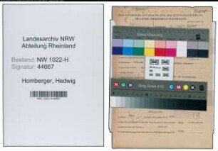 Entnazifizierung Hedwig Homberger , geb. 03.11.1909 (Kindergaertnerin)