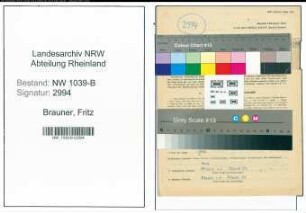 Entnazifizierung Fritz Brauner , geb. 07.10.1919 ()
