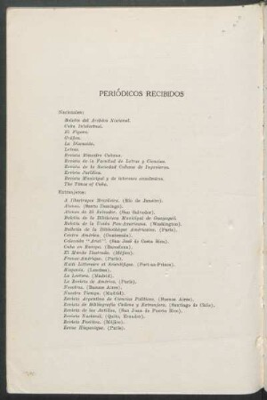 Periódicos recibidos