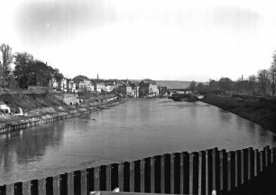 Bau der Staustufe Schweinfurt/Main