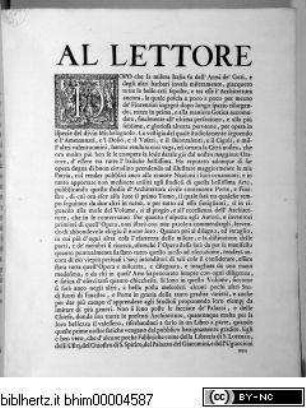 Studio d'architettura civile sopra gli ornamenti di porte, e finestre colle misure, piante, modini, e profili, tratte da alcune fabbriche insigni di Firenze erette col disegno dè più celebri architetti / opera misurata, disegnata, e intagliata da Ferdinando Ruggieri, sotto gli auspici dell' A. R. di Cosimo III. Granduca di Toscana, Parte Prima, Firenze 1722, nella Samperia Reale presso Gio: Gaetano Tartini, e Santti Franchi, con Licenza de Superiori.Vorwort - Studio d'architettura civile, da Ferdinando Ruggieri, Parte prima, Firenze 1722.