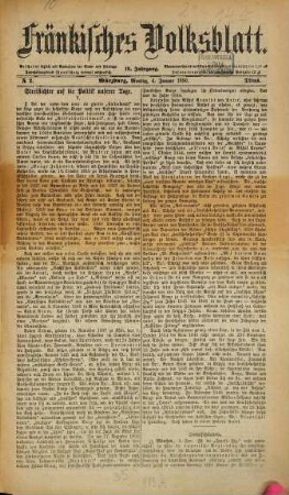Fränkisches Volksblatt. Ausg. 000 : Tageszeitung für Unterfranken. 19. 1886, 1 - 6