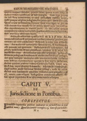 Caput V. De Iurisdictione in Pontibus.
